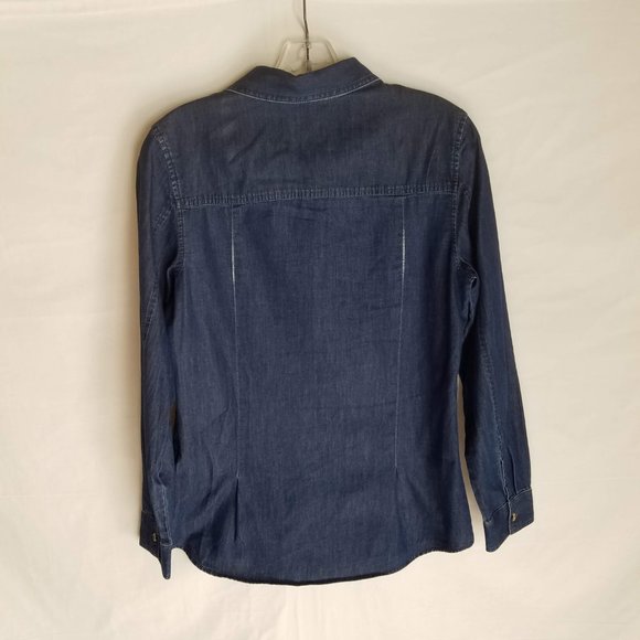 Pendleton Chambray Denim Button Front Long Sleeve Shirt Womens Fitted Size Small - Picture 4 of 4